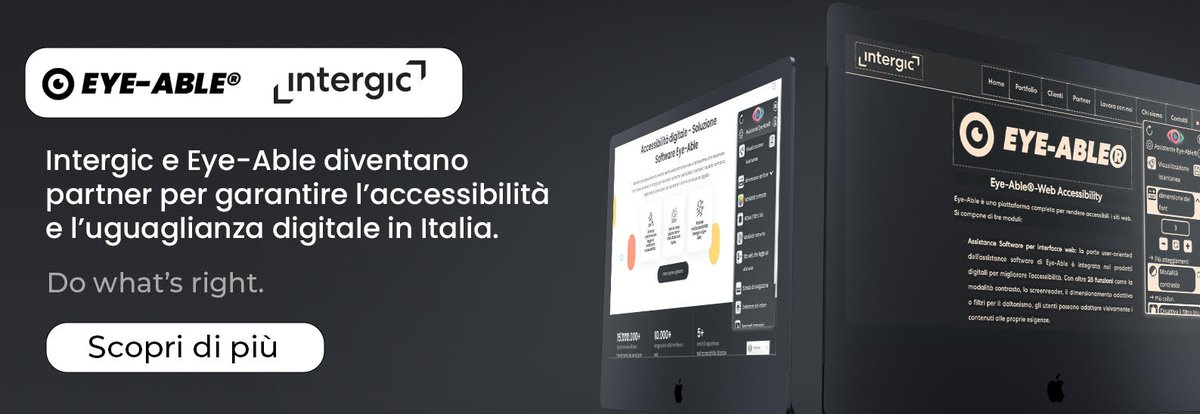 franciungaro's tweet photo. Comunicato Stampa #7Novembre 

𝐂𝐨𝐧 𝙀𝙮𝙚𝘼𝙗𝙡𝙚 e @𝙄𝙣𝙩𝙚𝙧𝙜𝙞𝙘 𝐮𝐧 𝐩𝐚𝐬𝐬𝐨 𝐚𝐯𝐚𝐧𝐭𝐢 𝐩𝐞𝐫 𝐥'#𝐚𝐜𝐜𝐞𝐬𝐬𝐢𝐛𝐢𝐥𝐢𝐭𝐚̀ 𝐢𝐧 𝐈𝐭𝐚𝐥𝐢𝐚
@Intergic annuncia l’ingresso a portfolio di EyeAble allo scoppo di  migliorare l’accesso delle proprie 
#interfacce web. https://t.co/G4sLZA9KCn