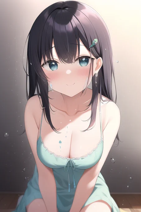 自分のアカウント名とかIDをプロンプトにしてキャラを生成させてみた絵柄が反映されたりするかなと思ったけどそういうことはなかった服とか目の色にミント感ある#NovelAI 