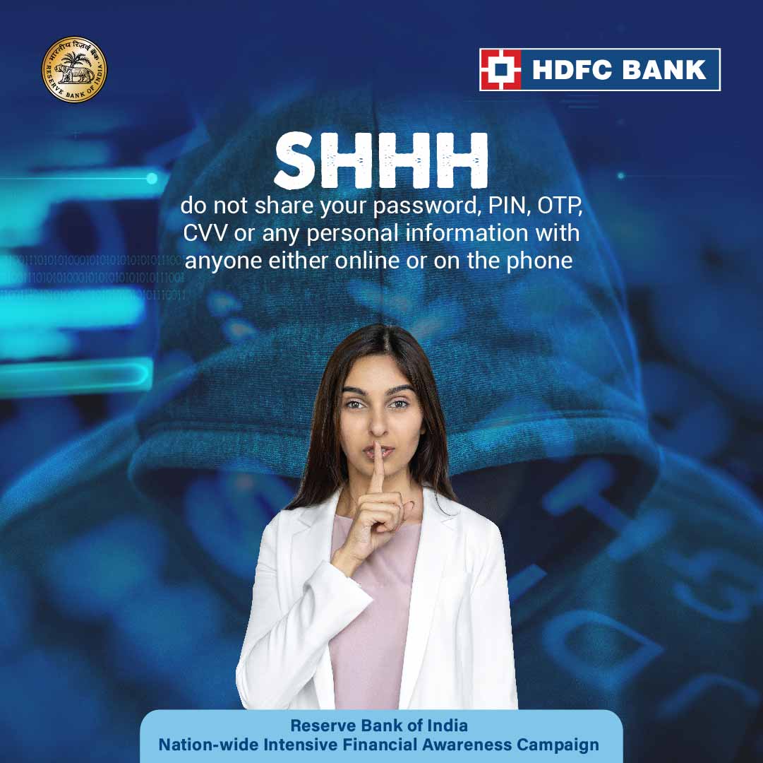HDFC Bank on Twitter "Never share your password, PIN, OTP, CVV or any