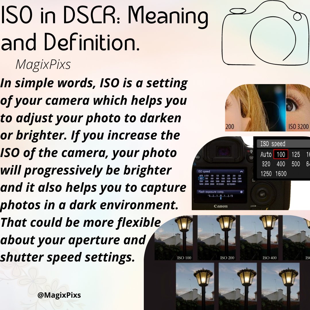 MagixPixs's tweet photo. ISO in DSLR: Meaning and Definition.
#magixpixs #infographydesign #isoincamera #cameraiso #infography #camerasettings #darken #brighterwhite #makeeverydaybrighter #camera #iso #dslr #meaning #photography #photographylover #likesforlike #followforfollowback #remake #explore https://t.co/MQdiuvmKm6