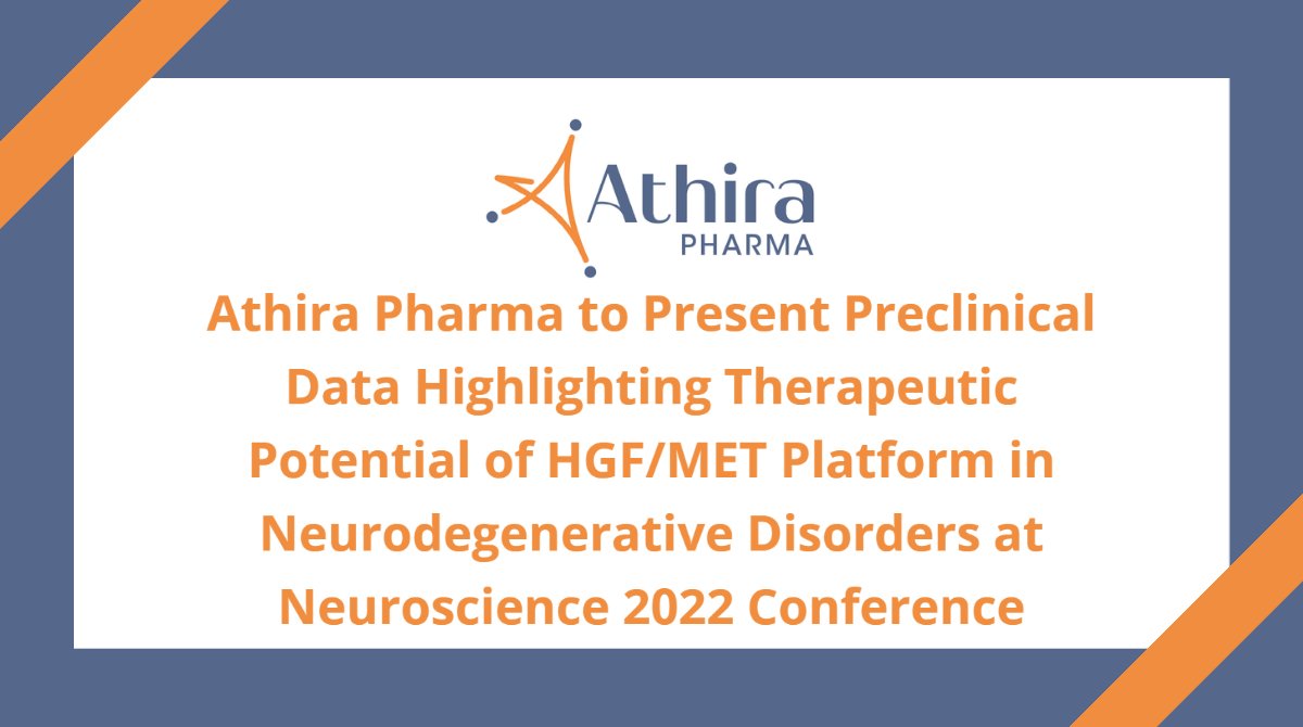 leonabioinc's tweet photo. Today Athira announced that it will present preclinical data at #SfN22 demonstrating the potential of targeting the HGF/MET neurotrophic pathway for neurological diseases. 

See the presentation details here: https://t.co/kI5e0ZWPF1

@SfNEvents #neuroscience https://t.co/RYBmOvGhDe