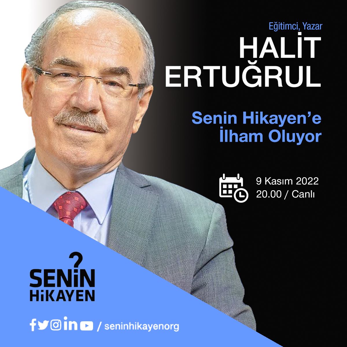 Çocuk, genç ve aile eğitimine verdiği önemin göstergesi 74 eser, yüzlerce söyleşi-eğitim programı ve binbir emekle dolu hikayesiyle eğitimci- yazar sayın Dr.Halit ERTUĞRUL ( <a href="/halitertugrull/">Dr. Halit Ertuğrul</a> ) #seninhikayen 'e ilham oluyor.💎

🗓 9 Kasım 2022
⏰️ 20:00 

İnstagram canlı yayını 📽