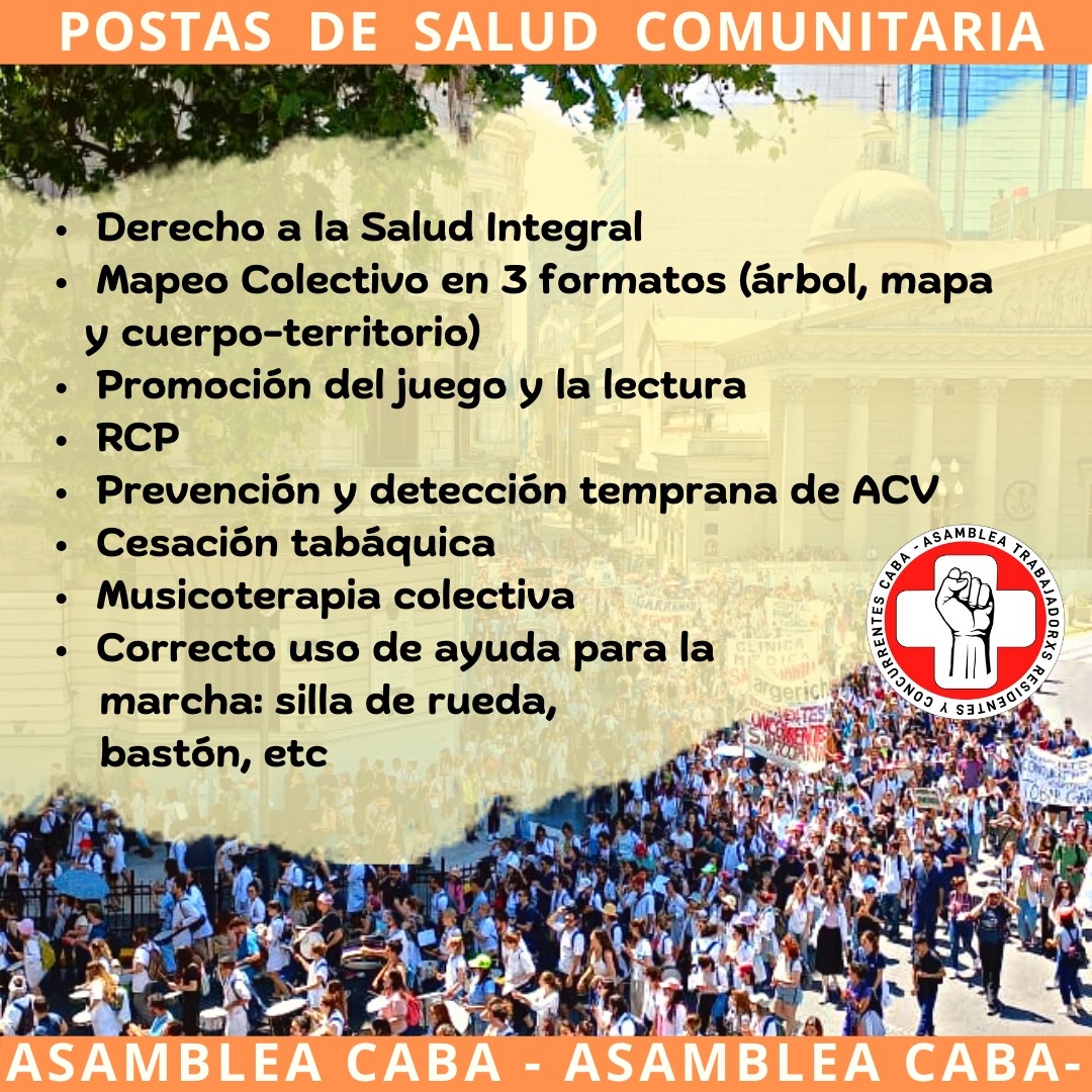 Hoy la lucha continua EN LAS CALLES.

Estas invitado a las postas de salud para sumarte a la #mareablanca si aún no lo hiciste🔥

Arrancamos a presentarte nuestras propuestas!!!!