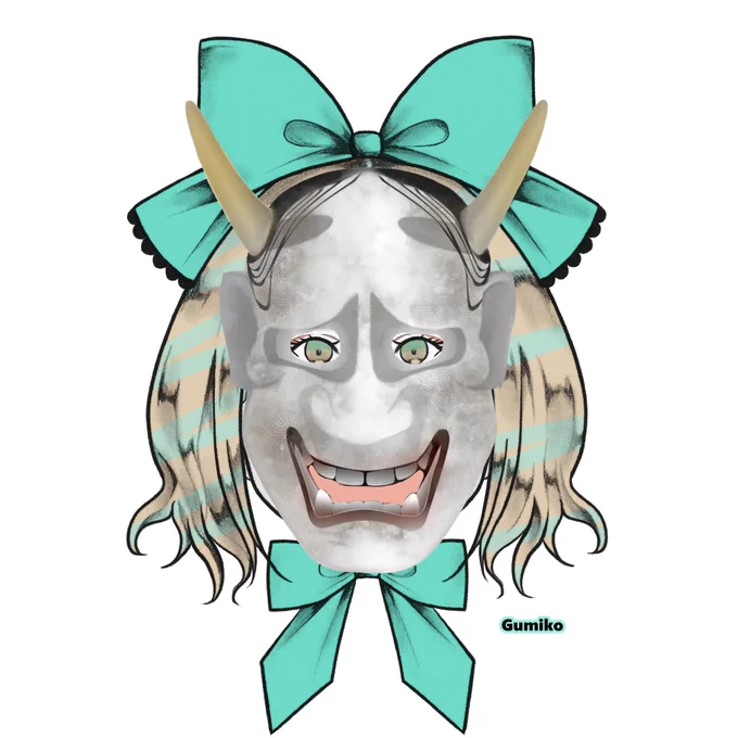こんばんはんにゃー!ぐみこですぞ!てじわかさん  の般若のお面をお迎えして遊んでみました 