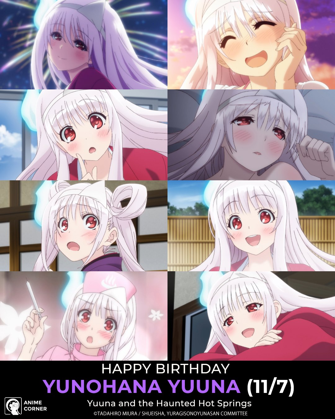 Anime Corner on X: Happy birthday to the cute ghost of Yuragi Inn,  Yunohana Yuuna! 🤗🎂 CV: Miyuri Shimabukuro Anime: Yuuna and the Haunted  Hot Springs  / X