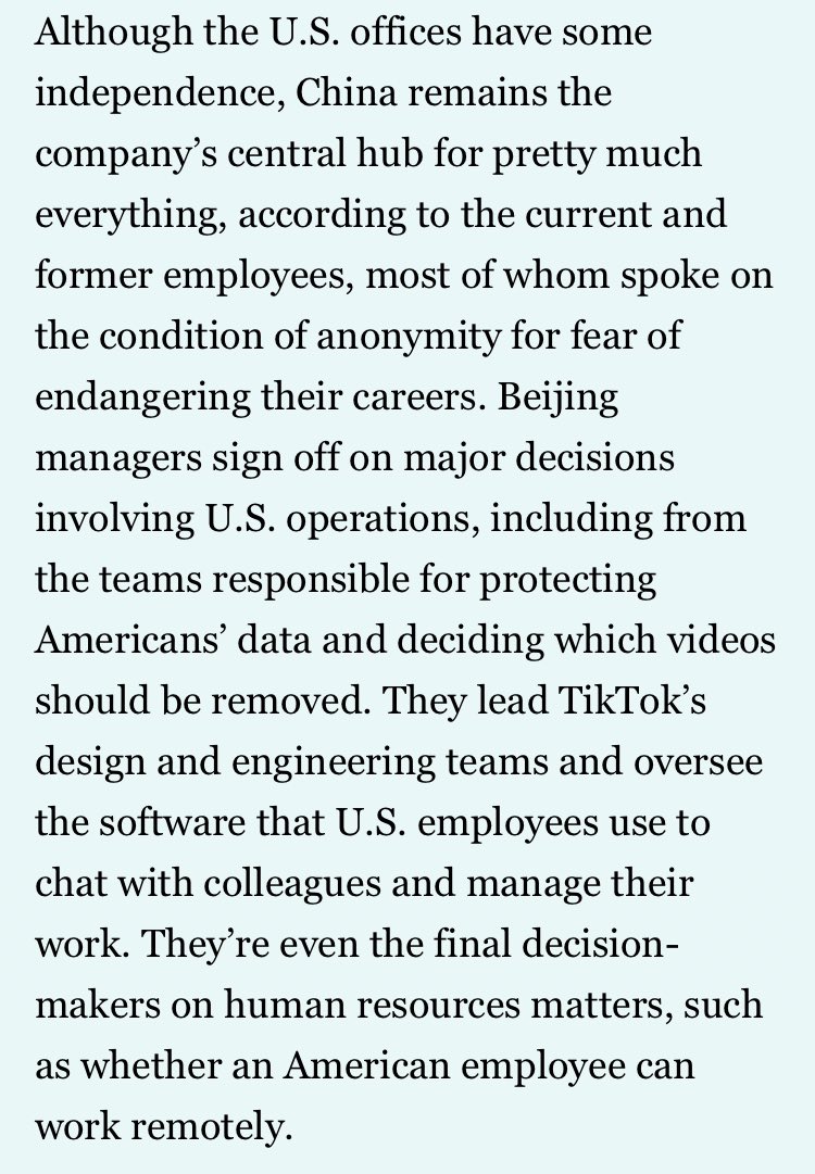 The Chinese government considering the app that provides news and information one of its “crown jewels” seems like a massive and obvious national security risk. washingtonpost.com/technology/int…