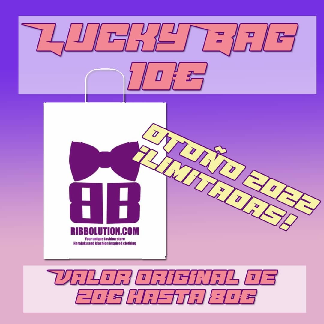 YA LAS TENÉIS ONLINE 🎉
AVAILABLE FINALLY ONLINE🎉

An original piece of clothing from Ribbolution which value goes from 20 to 80€. That's our lucky bag ✨️✨️