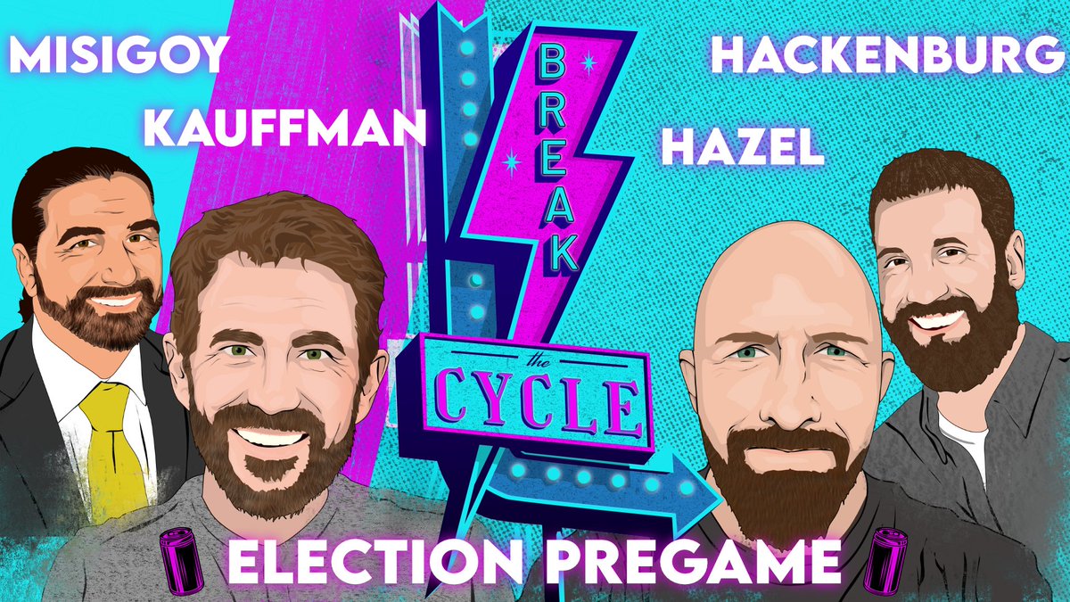 Ballsagna925's tweet photo. Got a banger Election Day Pre Game Show tonight with Kauffman, Hazel Misigoy, and Hackenburg. You're not gonna want to miss this one. Subscribe to the link below to get alerted for the live show below. 👇 https://t.co/m5zbLTT2ez