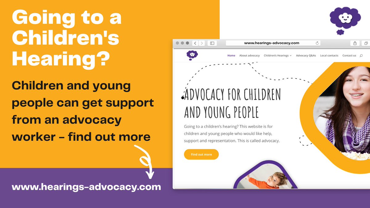 Children and young people attending Children’s Hearings are entitled to free advocacy support. Find out more about advocacy and how to get an advocacy worker on this helpful website ➡️ hearings-advocacy.com   
#Advocacy #ChildrensHearings #Rights #Participation