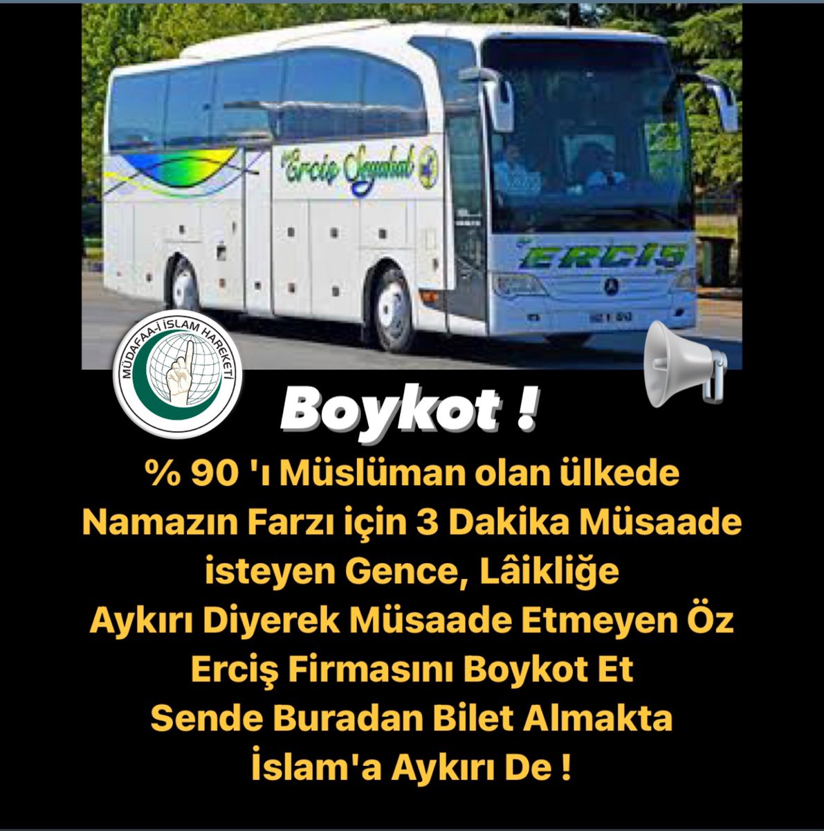 Müslüman'a Kendi Evinde
Misafir Muamelesi Yapan

#ÖzErcişiBoykotEt 

Bilet Alma Aldırma (Paylaşalım) ⤵️