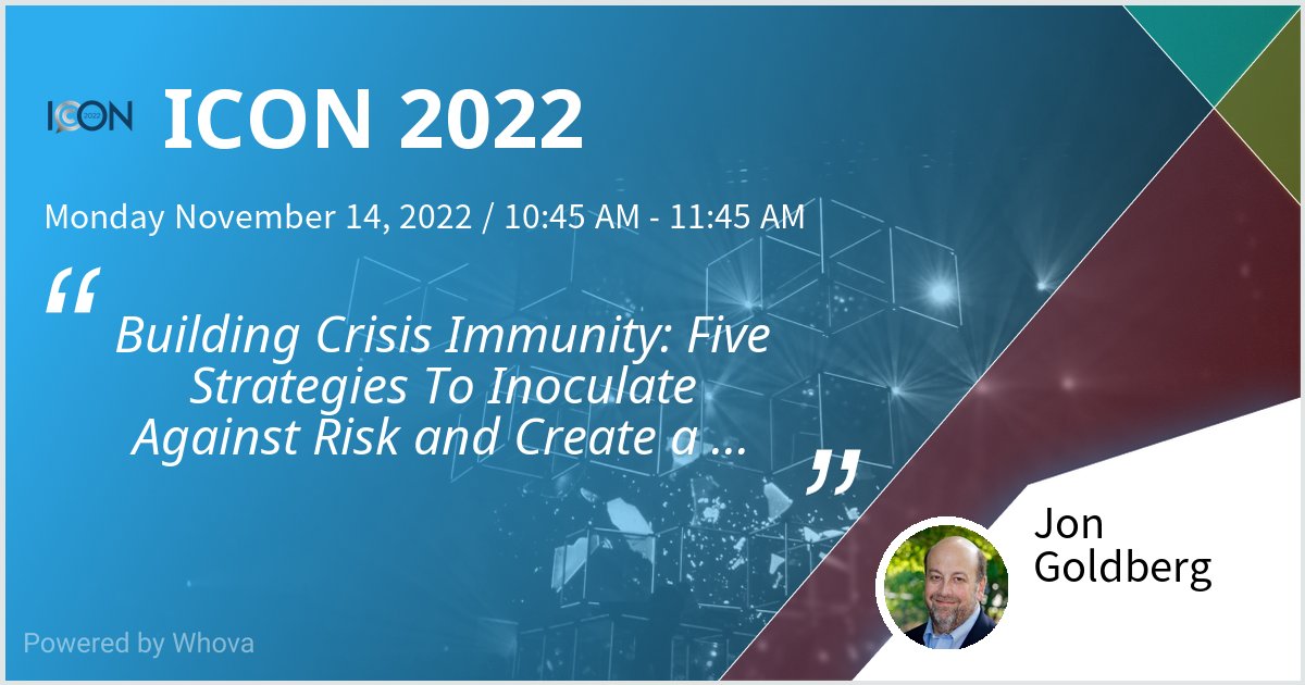 Jon Goldberg (@reputationdoc) on Twitter photo Heading to <a href="/prsaicon/">PRSA Int'l Conf. </a> 2022 in Dallas? Join me on Monday, 11/14, for "Building #Crisis Immunity" and learn the #1 best way to manage a crisis. Hint: having a plan is #2. #reputation #reputationrisk #crisismanagement #PR Heading to <a href="/prsaicon/">PRSA Int'l Conf. </a> 2022 in Dallas? Join me on Monday, 11/14, for "Building #Crisis Immunity" and learn the #1 best way to manage a crisis. Hint: having a plan is #2. #reputation #reputationrisk #crisismanagement #PR