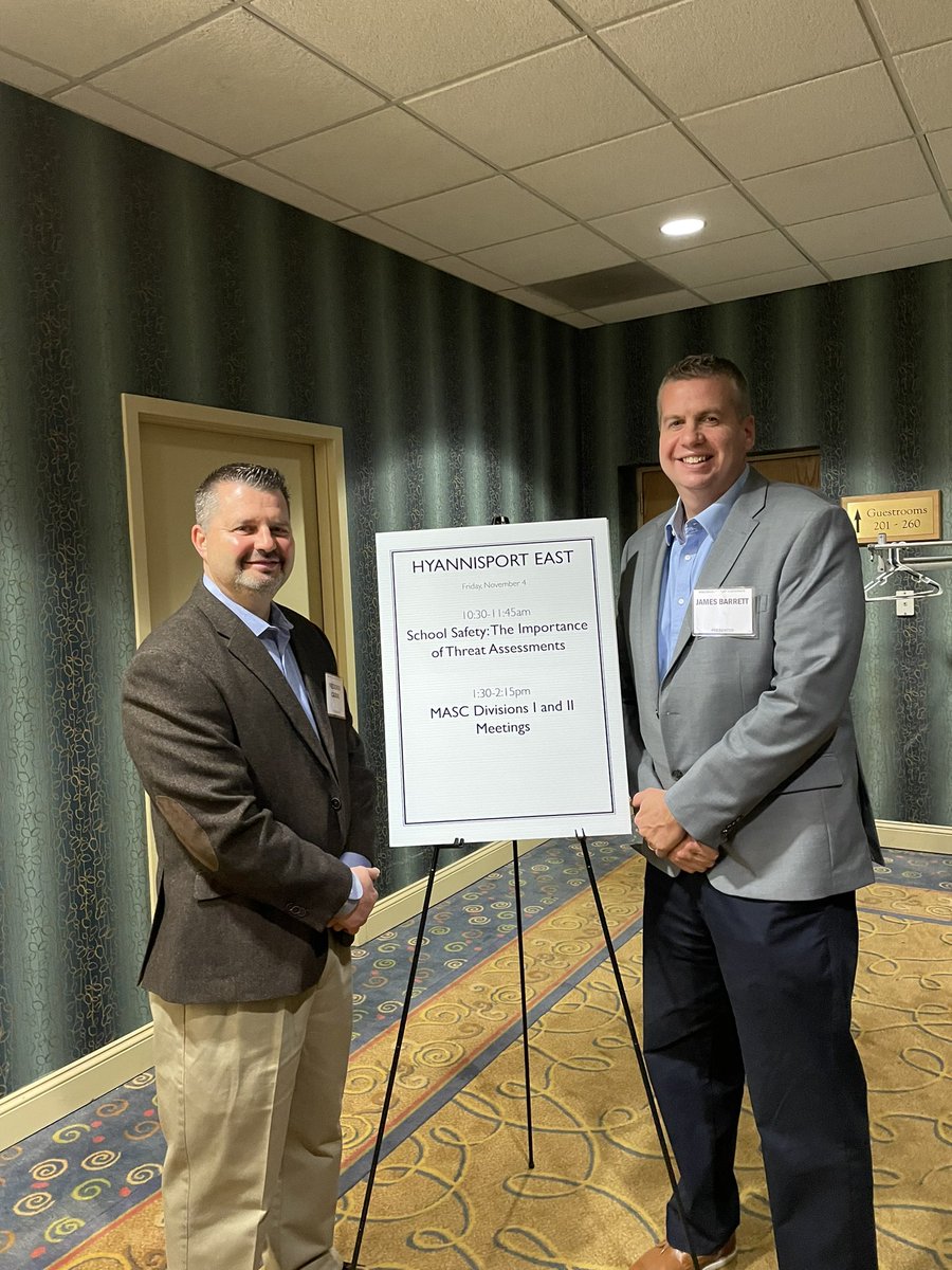 CambridgePolice's tweet photo. Superintendent Cabral and Dr. Barrett recently represented the Cambridge Police at the Massachusetts Association of School Superintendents Conference after they were invited to discuss school safety and the importance of threat assessment. #mascmass22 https://t.co/HByJELNi6G