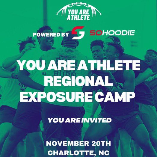 Blessed to receive an invitation from <a href="/youareathlete/">You Are Athlete</a> to attend this exposure camp <a href="/CoachJeffBraddy/">Jeff Braddy 🏈</a> <a href="/Coach_W_50/">Coach Dalton Wetherington</a> <a href="/RobertZirkle/">Robert Zirkle</a>