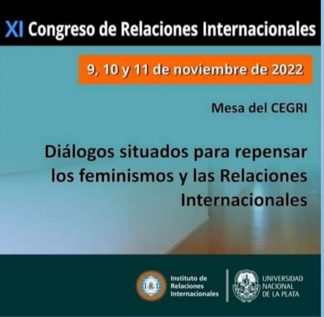 Este miércoles, de 19 a 20:45hs, conversatorio abierto organizado por el <a href="/CeGeneroRRII/">Centro de Estudios en Genero(s) y RRII - IRI/UNLP</a>, en el <a href="/iriunlp/">Instituto de Relaciones Internacionales - UNLP</a>. Las/xs esperamos!! 🌎🙌🏿