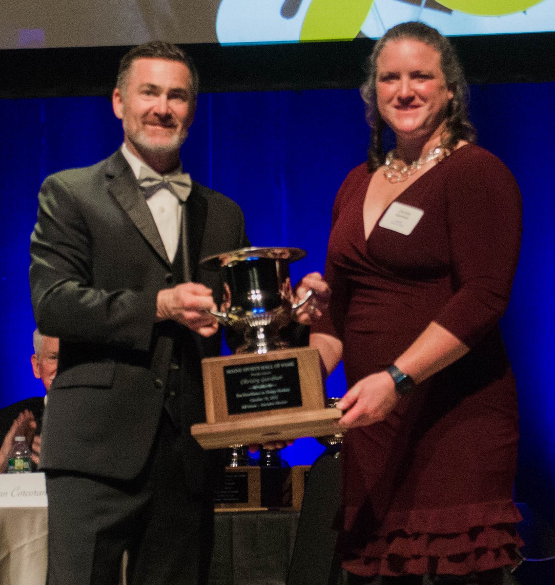 Proud to induct Christy Gardner into the Maine Sports Hall of Fame. Christy lost both legs while serving in the Army, but has come back to become a three-time world champion on Team USA Sled Hockey as well as a US record holder in the shot and javelin!