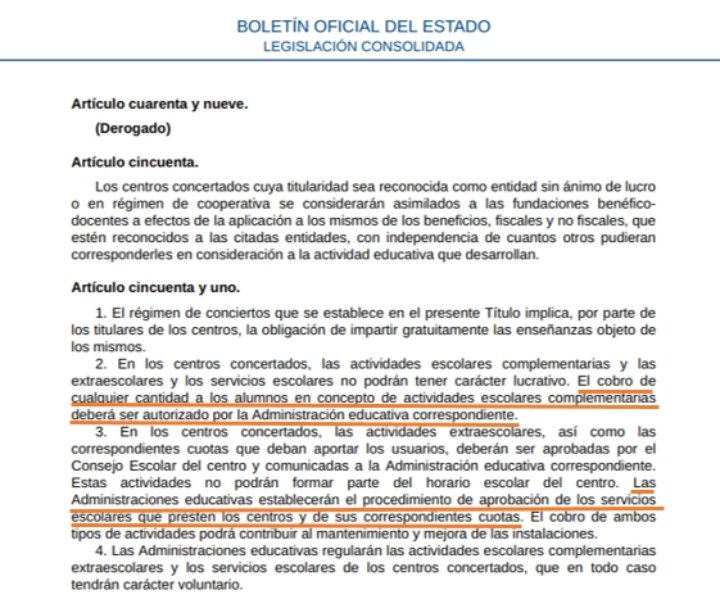 NiNeuhezkuntzan's tweet photo. Hoy el consejero nos ha explicado en @radioeuskadi
otra novedad del gran pacto educativo que va a revolucionar nuestro sistema: la obligatoriedad de que la administración autorice el cobro de cuotas no incluidas en el concierto...
LODE, 1985👇( en vigor) https://t.co/4RZKFmao8J
