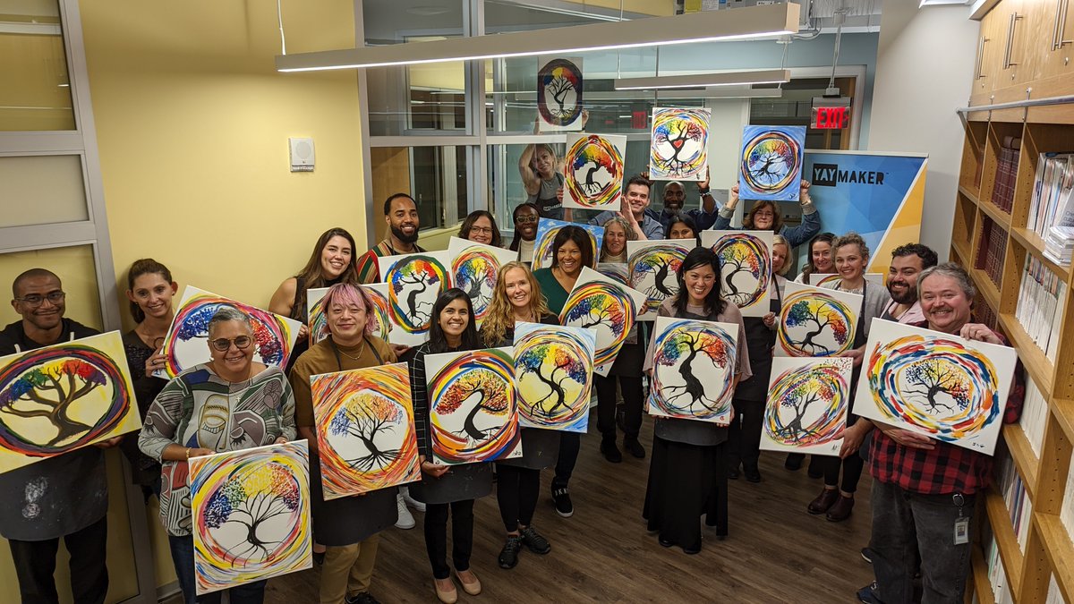 HR and Facilities paint night--one team with so many unique talents!