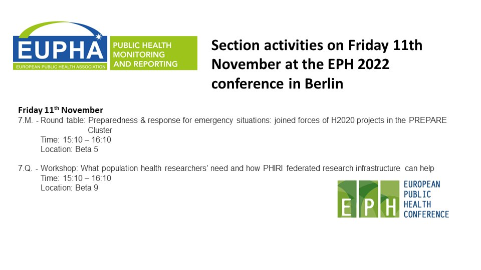 .@PHMRsection activities on Friday at #EPH2022 👇