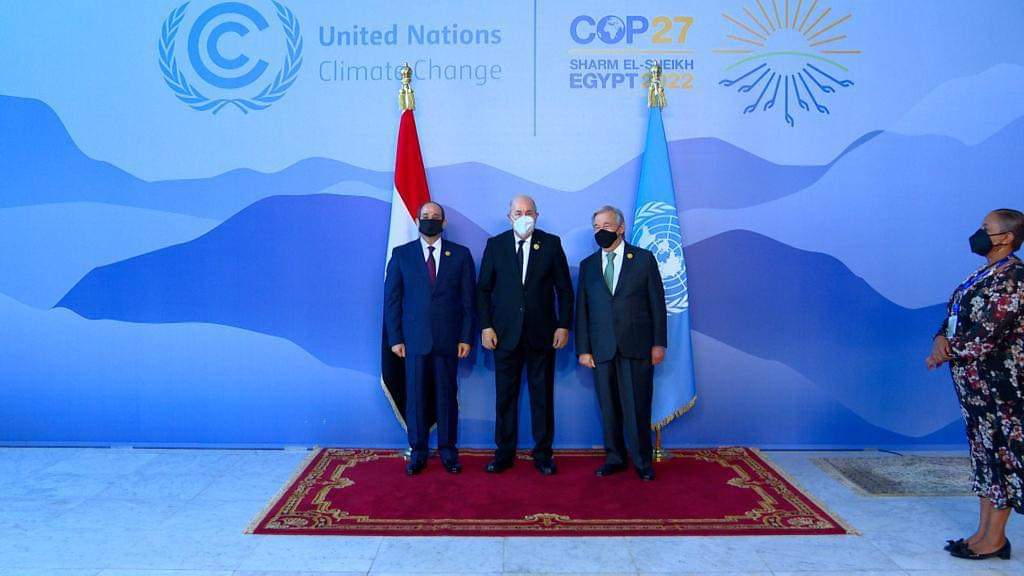 #رئيس_الجمهوريّة السيد عبد المجيد تبون يصل إلى شرم الشيخ للمشاركة في #COP27