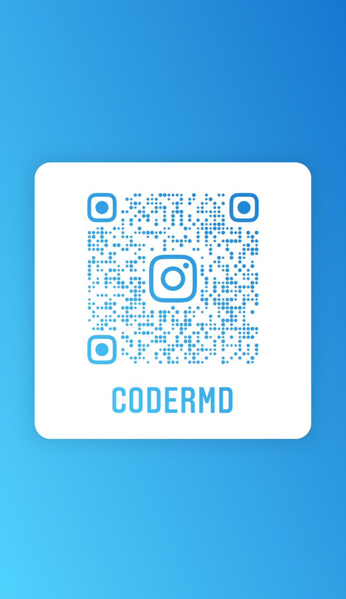 thecodermd's tweet image. Follow us on IG scan the QR code