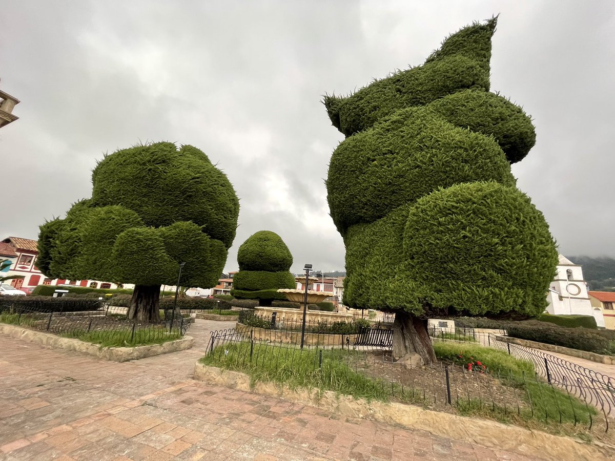 Qué bello es el parque principal de Tópaga, municipio de la provincia Sugamuxi, en  Boyacá.