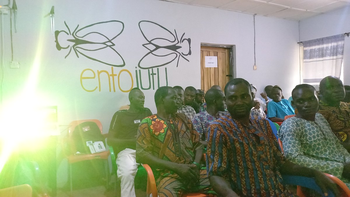 Entojutu1's tweet photo. Welcome to a new week. 

We are entering week 2 of our 'Farm works with flies Project' in Nigeria. Our farmers are excited about their new farmily. Last week we got introduced to the black soldier flies and the idea of working with the nature-based approach. https://t.co/y65U99dAv4