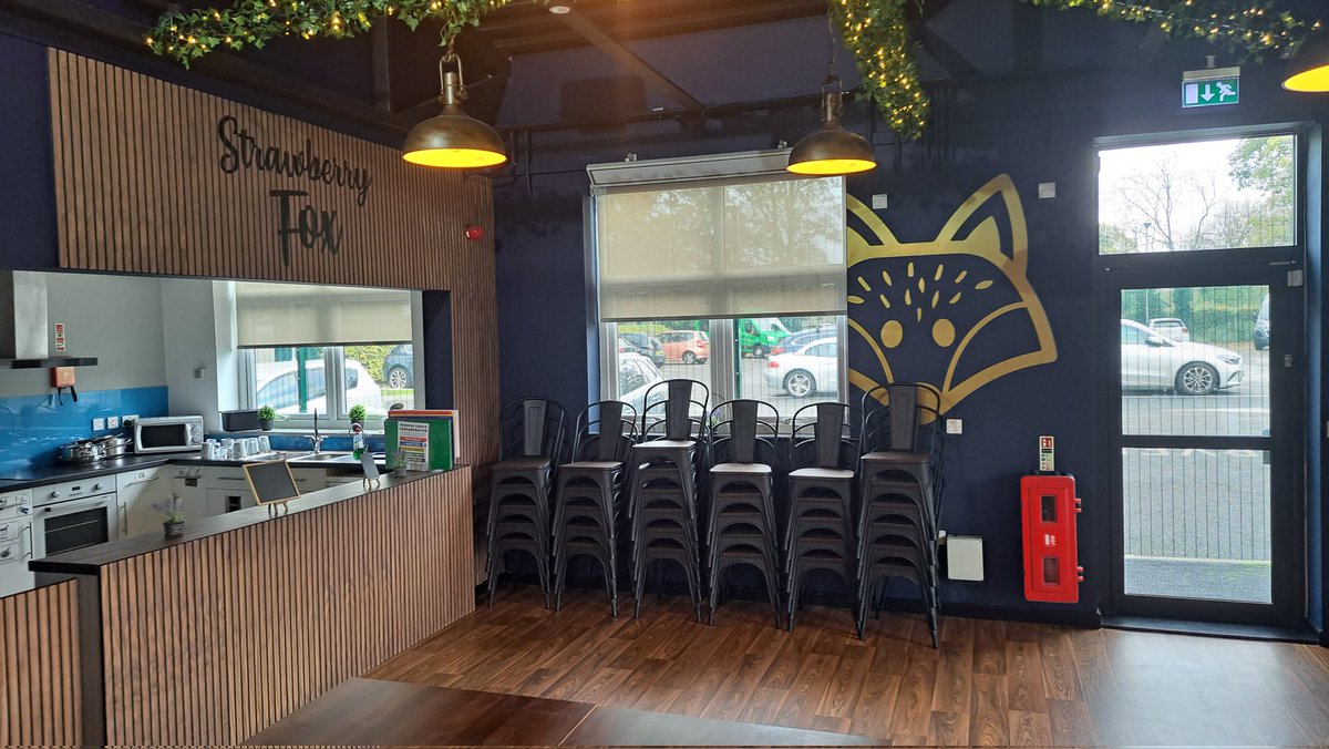 The wall art is up in the new <a href="/pioneerhousesch/">Pioneer House High School</a> cafe ❤️🦊 #strawberryfox