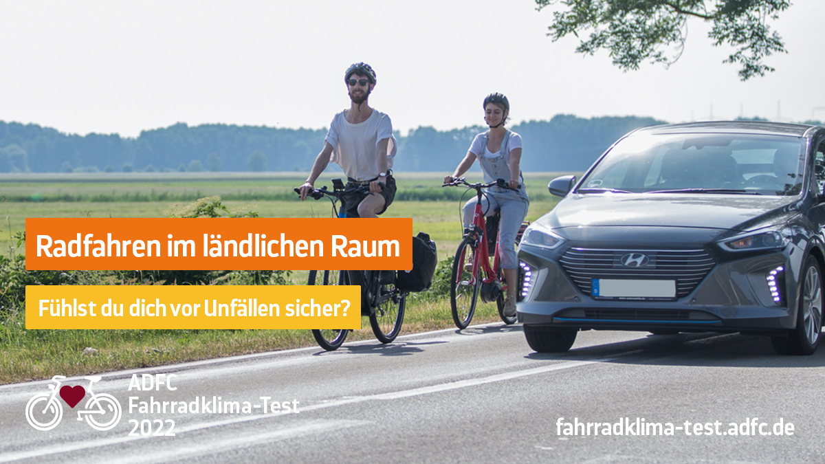 Wie sicher fühlst du dich, wenn du mit dem #Fahrrad in Nachbarorte fährst? 🤔
Mach jetzt mit beim ADFC-Fahrradklima-Test! fahrradklima-test.adfc.de #FKT22