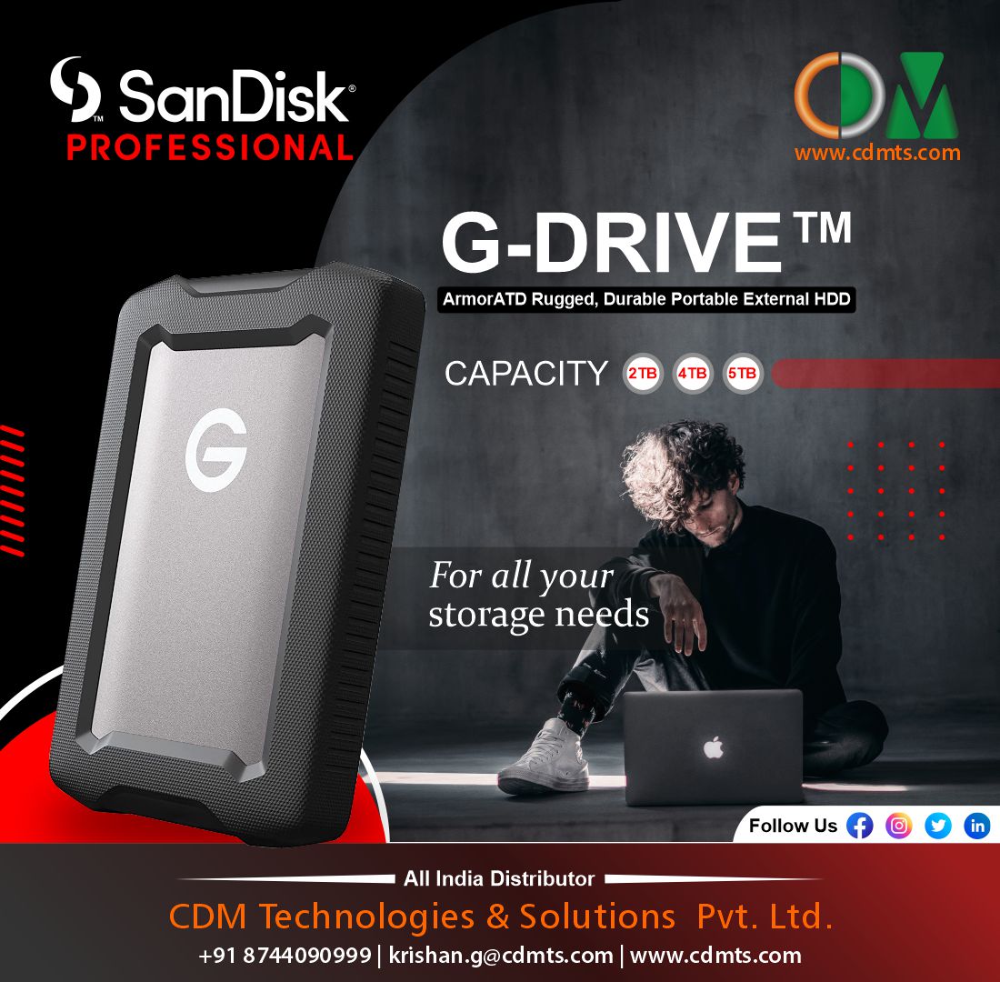 CDMTS's tweet photo. For all your storage needs

G-DRIVE TM

ArmorATD Rugged, Durable Portable External HDD

CAPACITY   2TB  4TB  5TB

#Sandisk #sandiskpro #4TB #6TB #12TB #18TB #USBC #USBA #datatransfer #Drives #devices #storagesolutions #StorageDrive 
#desktopdrive #20TB #Storage #storageunit https://t.co/7cx9XOMQ39