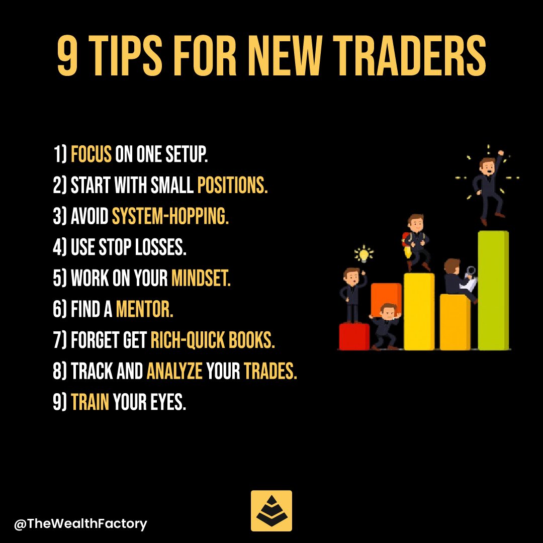 9 Tips for new traders

#trader #tradermindset #traders #tradingskill #tradingmotivation #tradingforex #forex #forextrader #pips #riskmanagement #bullish #bearish #candlestick #wealth #xauusd #thewealthfactory