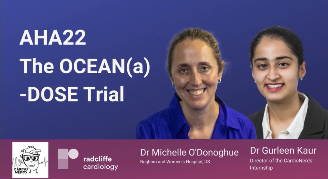 Thank you to @CardioNerds & @radcliffeCARDIO for the opportunity to interview trialists of late breaking trials at #AHA22 So great to talk with @DrM_ODonoghue about the OCEAN(a)-DOSE trial of olpasiran to reduce Lp(a) @TIMIStudyGroup 🔗 bit.ly/3U6PjeV