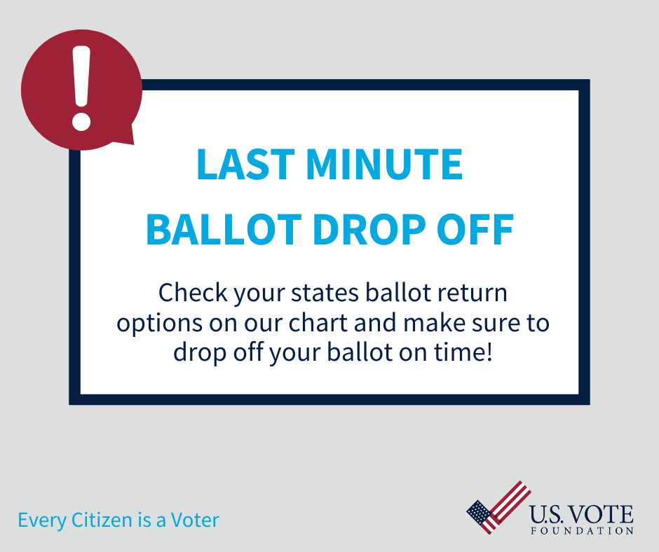 Do you still need to drop off your voted ballot for the midterm election tomorrow? Well, there's no time to waste! The best course of action is to return it at a drop box or in-person at a local election office or early vote center.
usvotefoundation.org/last-minute-ba…

#trustedinfo2022