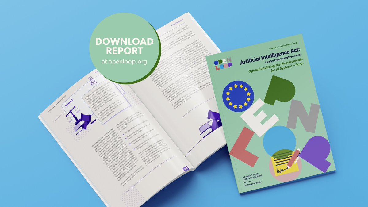 OpenLoopProgram's tweet image. 🎉New Open Loop report out!
Today we published the first report of our policy prototyping program on the 🇪🇺 EU #AIAct! +50 AI companies tested key requirements including #riskmanagement, #transparency, #dataquality & #regulatorysandboxes
Check it out ➡️
openloop.org/reports/2022/1…