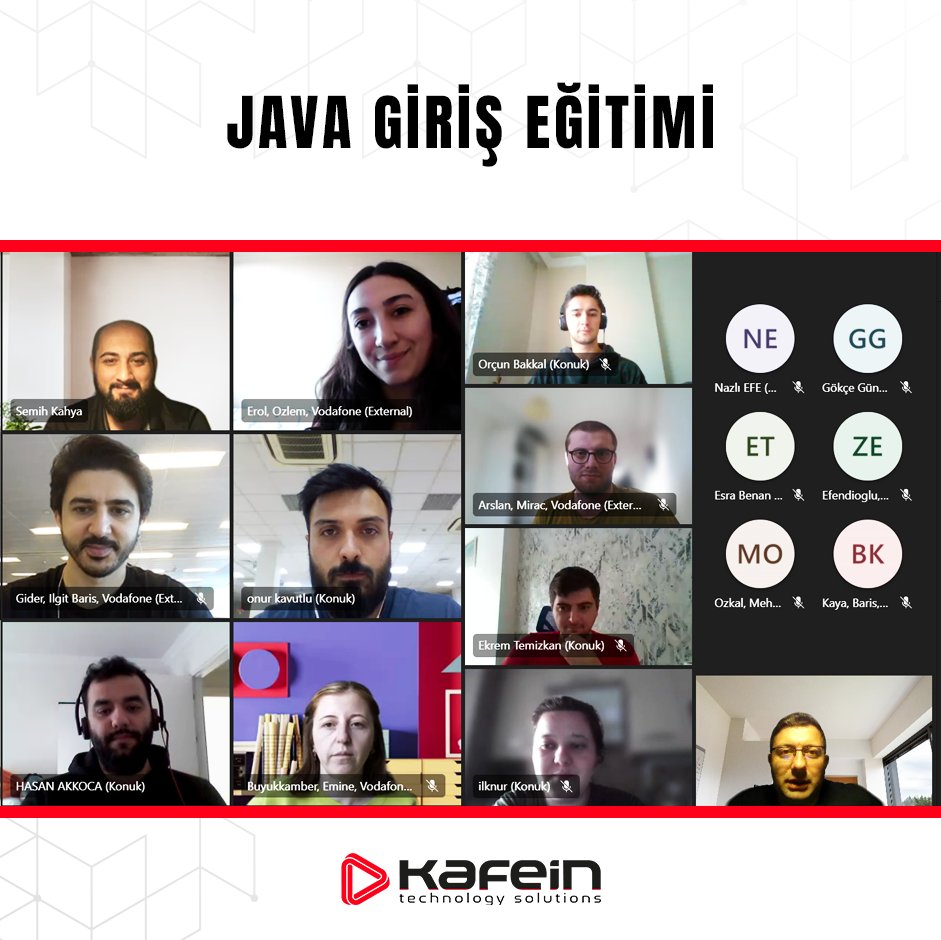 KafeinC's tweet photo. İç eğitmen kadromuz ile eğitimlerimiz başladı!

Vodafone ekibimizle Java eğitimini geçen hafta tamamladık.

Eğitime katılan tüm çalışanlarımıza ve eğitmenimize teşekkür ediyoruz.

#kafeinteknoloji #kafeinegitim #kafeindehayat #javatraining https://t.co/LZrwZZQry5