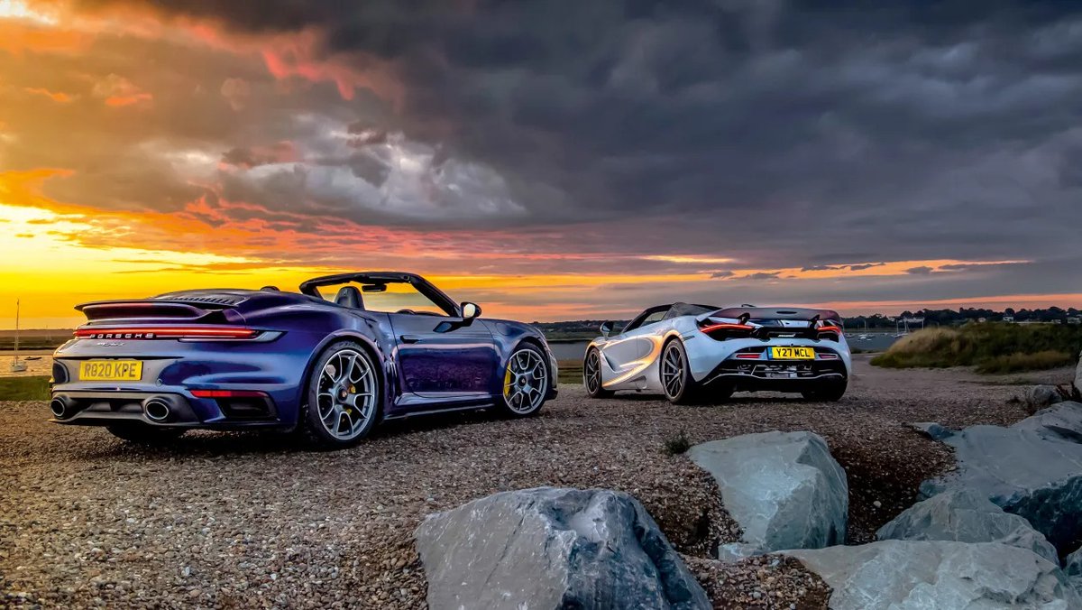 evomagazine's tweet photo. Convertibles add weight and reduce stiffness, though they can be undeniably seductive. But do they make any sense with supercar levels of performance? The McLaren 720S Spider and 911 Turbo S Cabrio should provide the answer - https://t.co/ZhinD4xEHb https://t.co/k3XAeUKiC8
