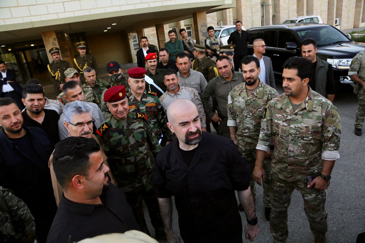Forces70's tweet photo. PUK Pres @Bafeltalabani visited #CommandForces70 HQ & met top officials, discussing reorganization & unification of #Peshmerga forces & reiterating support to the process & Forces 70 as he called on officials for more work to transfer the Peshmerga forces to @KRG_MOPE Command. https://t.co/n1dZIcz6Jh