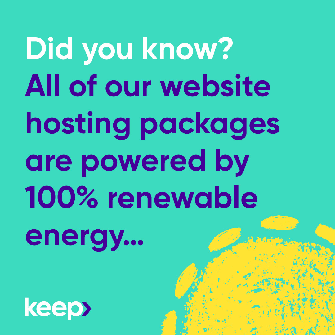 KeepDigitalUK's tweet photo. Our Green Web Hosting is powered by 100% renewable energy. Being a Carbon Positive company, we believe it’s important to recognise the steps to take in ensuring we are planet positive. https://t.co/BBcp91egL6