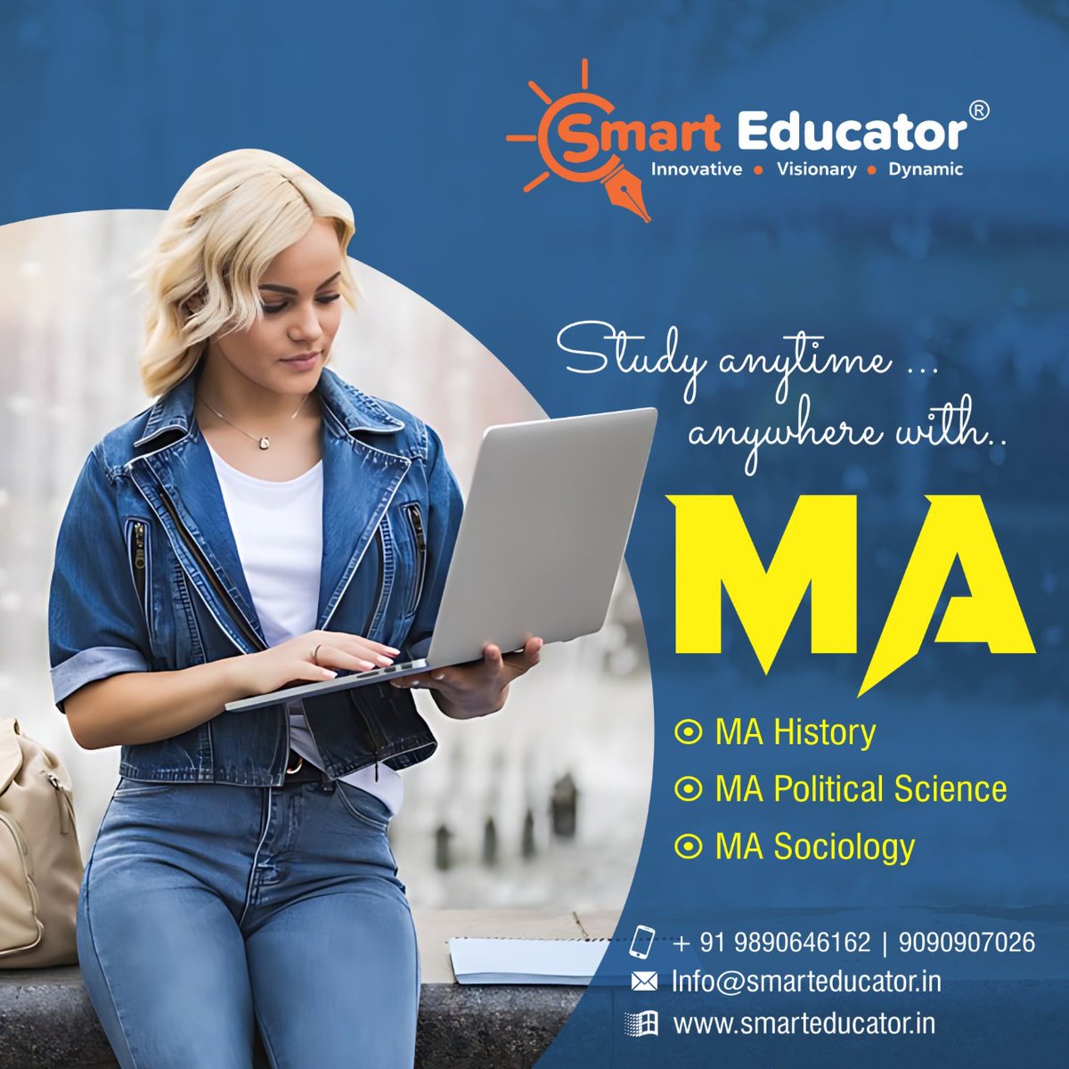 smart_educator's tweet photo. For more Details Call/Watsapp -
9890646162 / 9090907026
.
.
Get your Degree Online!
✅ Continue your education with Job
✅ More Career/Job Opportunities
✅ Save your time & money
✅100% flexibility
🗳️Easy EMI Options
.
#smarteducatoroffical #pune https://t.co/9rxoerHCzw
