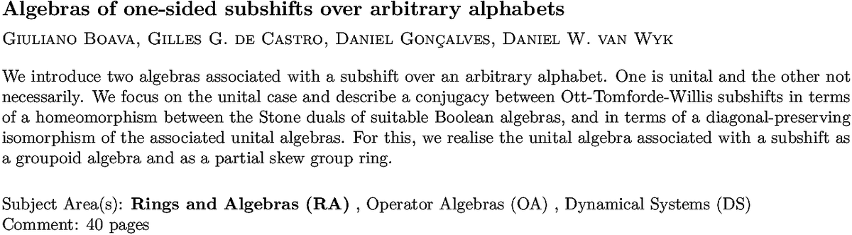 arxiv.org/abs/2211.02148…
G Boava et. al.
Algebras of one-sided subshifts over arbitrary alphabets