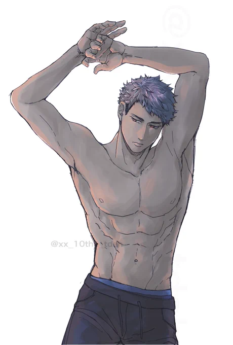 TRPGウチの子ガチムチにして良かった描くの楽しい 