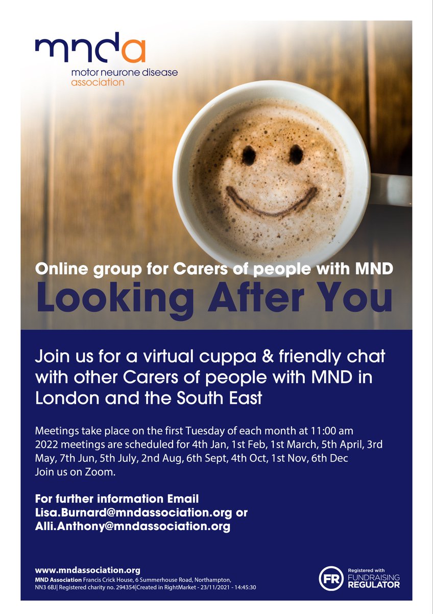 Details of our upcoming support meetings: #MND