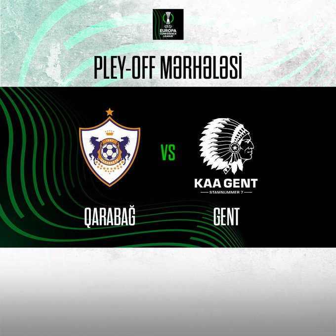 #Qarabag will play vs <a href="/KAAGent/">KAA Gent</a> in the @europacnfleague play-off matches. 🐎🐎🐎

#UECLdraw