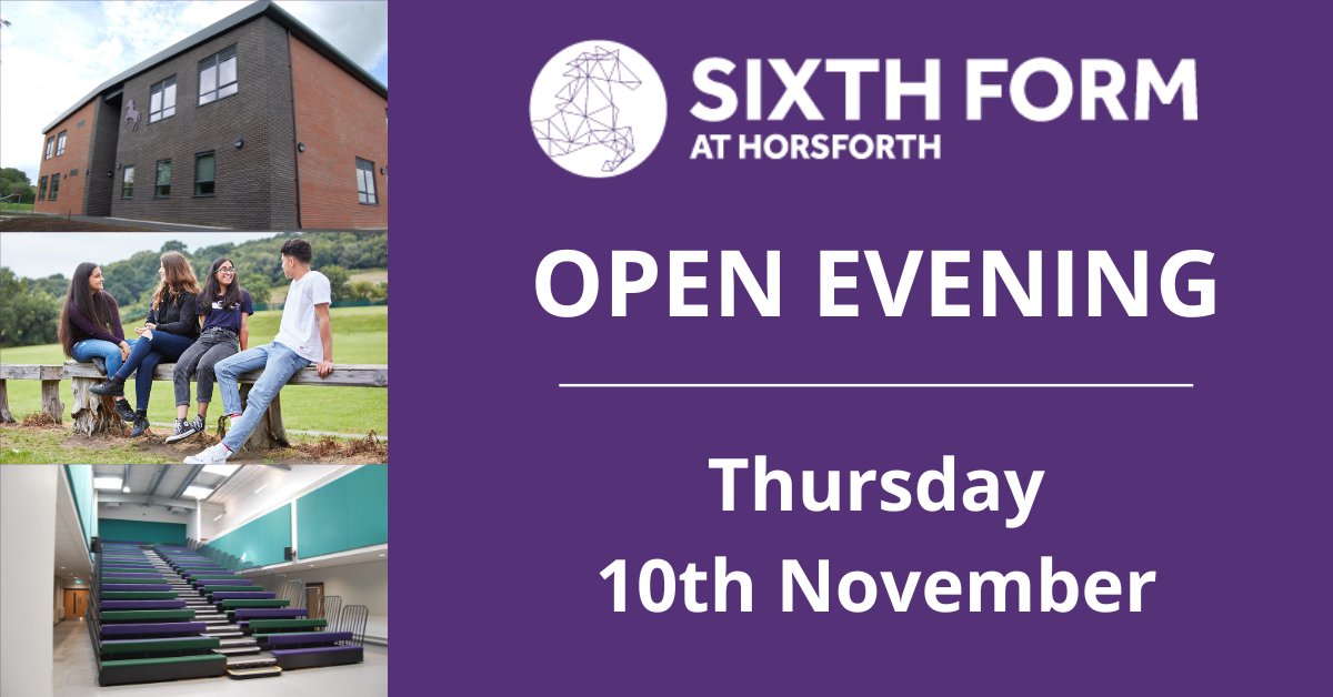 HorsforthSchool's tweet photo. Our students achieved the highest A Level results in Leeds this summer, plus we have an amazing new campus. Come and see for yourself, register for our Open Evening here➡️ https://t.co/HScVOLhpfn 
#openevening #leedssixthform #sixthformleeds https://t.co/uV2mCXpDZd