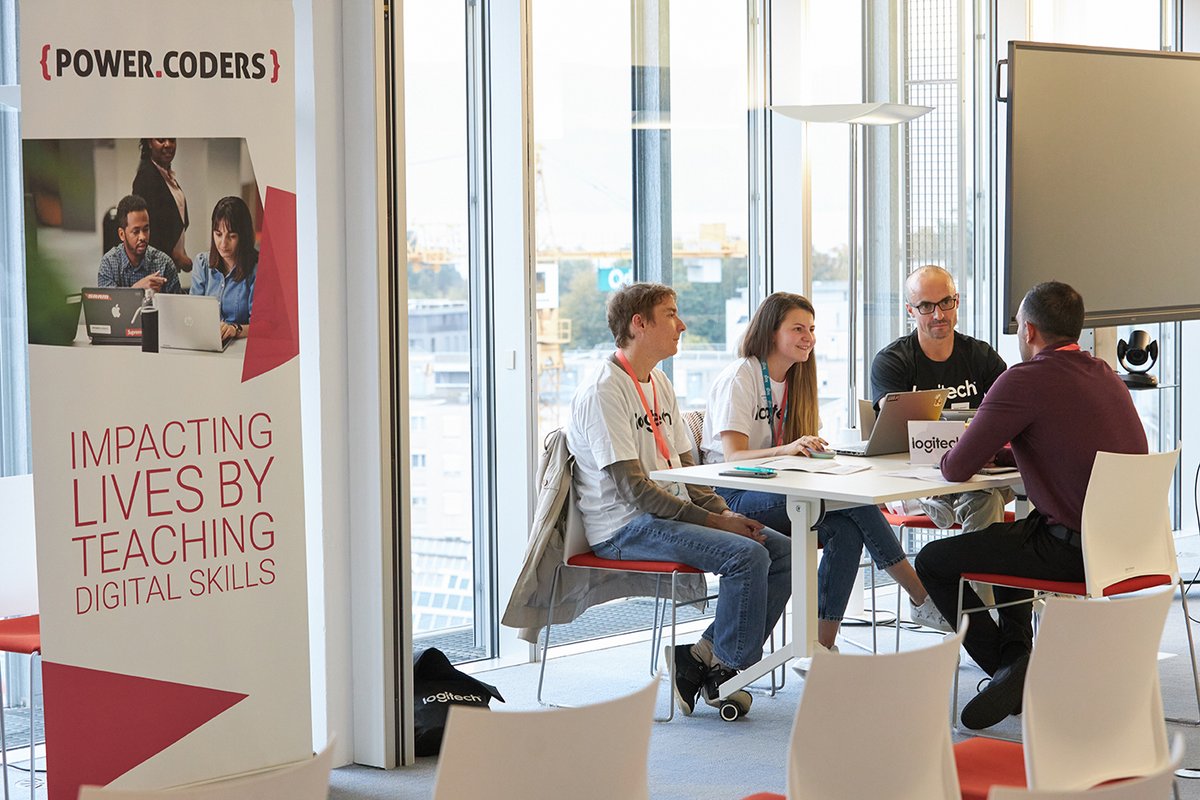 PowerCodersHQ's tweet photo. 42 #speedinterviews at #CareerDay #Romandie hosted by @Nexthink!
🌹 Thanks for participating and supporting our mission @Exoscale, @IMTF, @Liip, @Logitech, @RalphLauren, @Swisscom, @VaudoiseAssurances .
🙌 Big shout out to whole Nexthink team for hosting this event. https://t.co/myfwCUe5EE