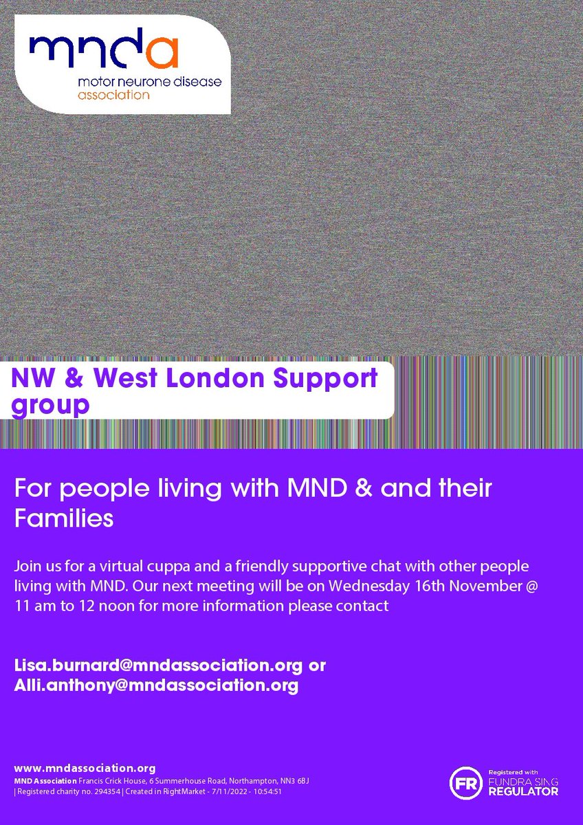 Details of our upcoming support meetings: #MND