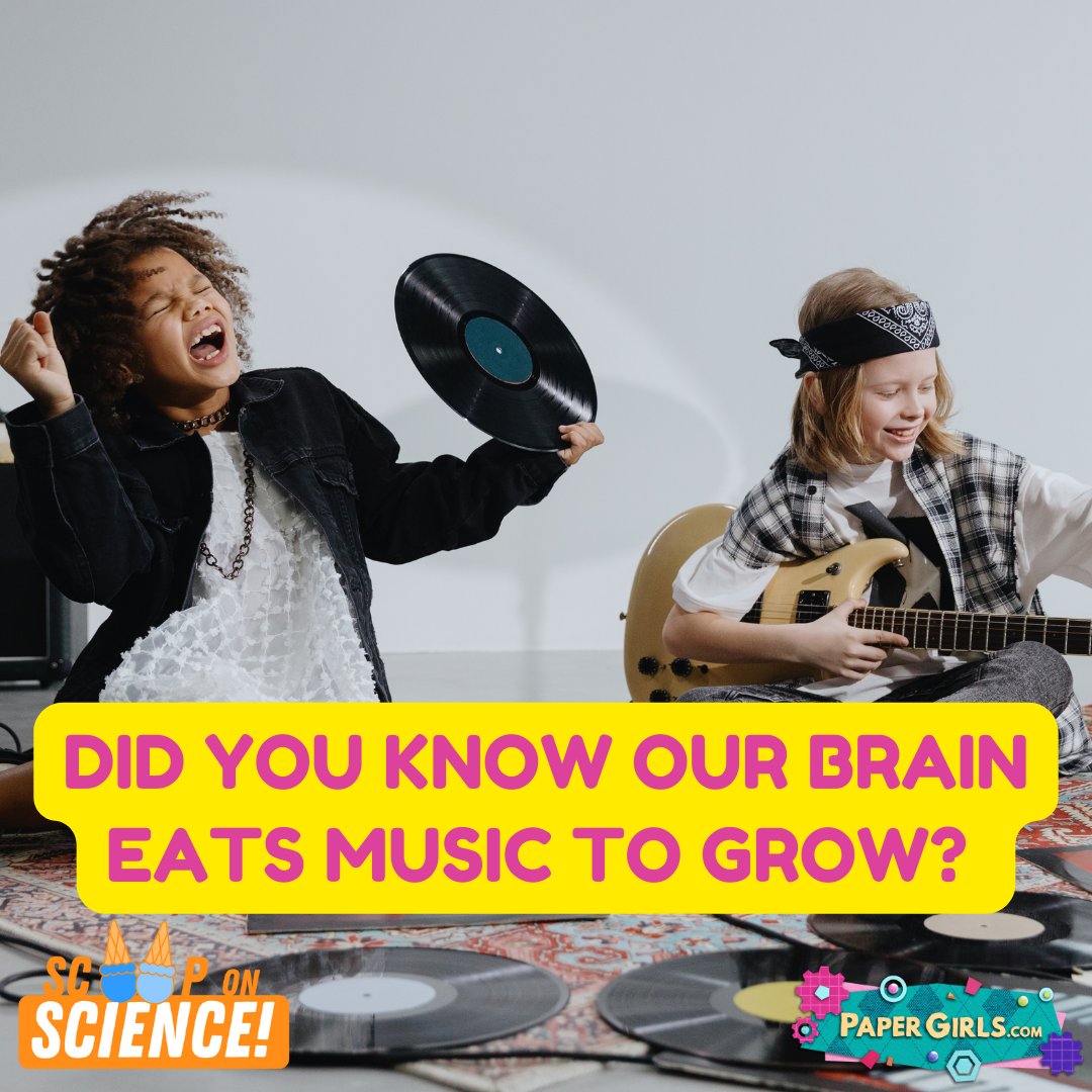 PaperGirlsTV's tweet photo. Did you know our brain eats music to grow? Get the #ScoopOnScience to learn all about how #music helps our #brains!
🎶Check out this episode and more here: https://t.co/XTl9YDiMP1
#papergirls #papergirlstv #papergirlsshow #thepapergirls #PGTV #STEM #STEMforkids #STEMeducation https://t.co/oywYly7zlC
