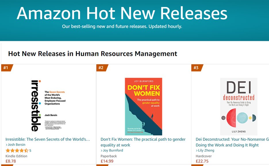 🎉Well this is exciting for a Monday morning! Very happy to see Joy Burnford's book 'Don't fix women' is currently at #2 on Amazon Hot New Releases in Human Resources Management.  7 days to go until its release next Monday... #dontfixwomen #businessbooks <a href="/PIPtalking/">Practical Inspiration Publishing</a>