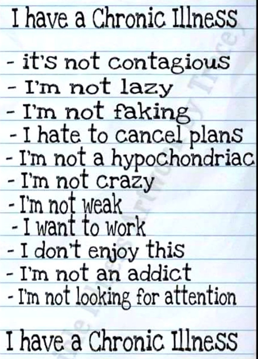 LunaRivera96's tweet photo. Chronicillness Warriors!
#SLE #lupus #sjogrens #fibromyalgia #Arthritis #MultipleSclerosis #cancer #rheumatoidarthritis #chronicillness #gout #CRPS #osteoarthritis #IBS #LymeDisease #MyalgicEncephalomyelitis https://t.co/CE6Zvi6Xwe