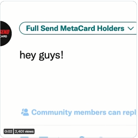metacaid's tweet image. 1100 Holders Strong! Join the official MetaCard community now! 🌋