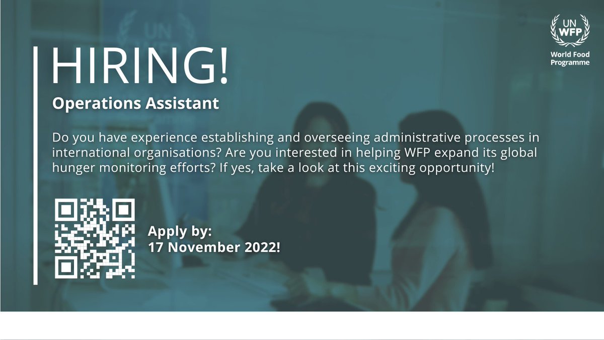 🔔Job Alert!

Are you an experienced administrator keen on joining the world's largest humanitarian agency? <a href="/WFP/">World Food Programme</a> is looking for you!

Take a look and apply at bit.ly/3TfII0z